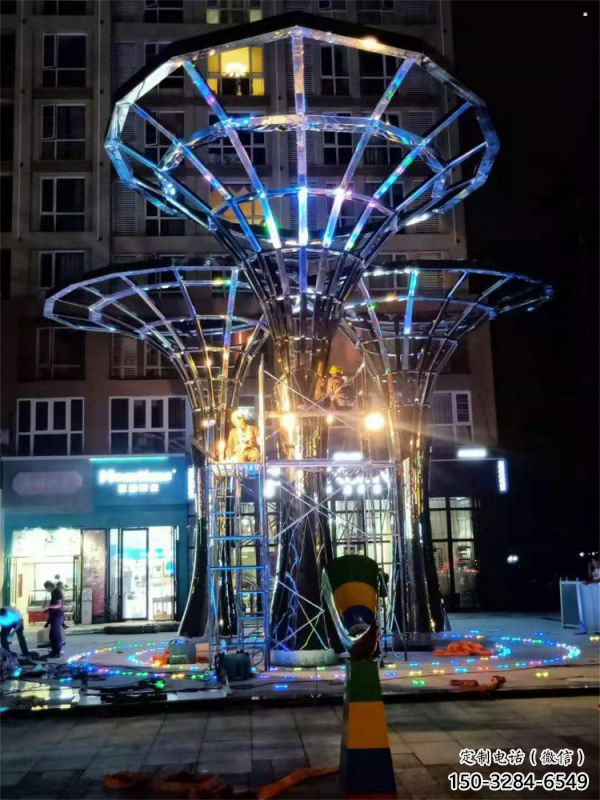 遮陽樹雕塑制造，歐式風格，鏤空遮陽樹雕塑廠家