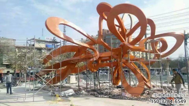 鏤空樹雕塑定做，城區小品，烤漆鏤空樹雕塑廠家