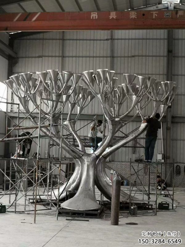 燈光樹雕塑點擊，景觀雕塑，別墅燈光蘑菇樹雕塑制造商