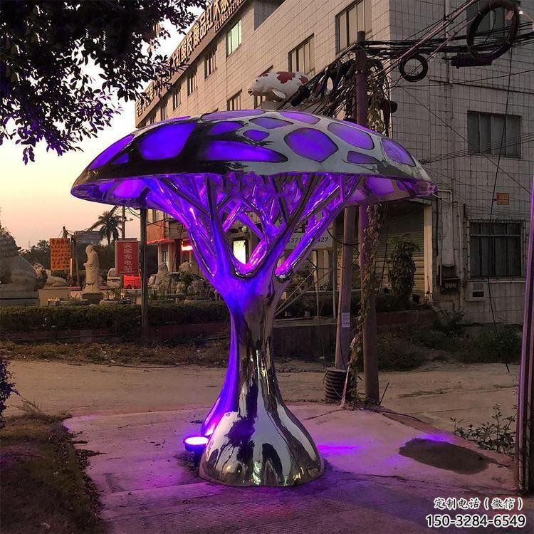 燈光樹雕塑精品，景觀雕塑，不銹鋼燈光蘑菇樹雕塑生產(chǎn)商