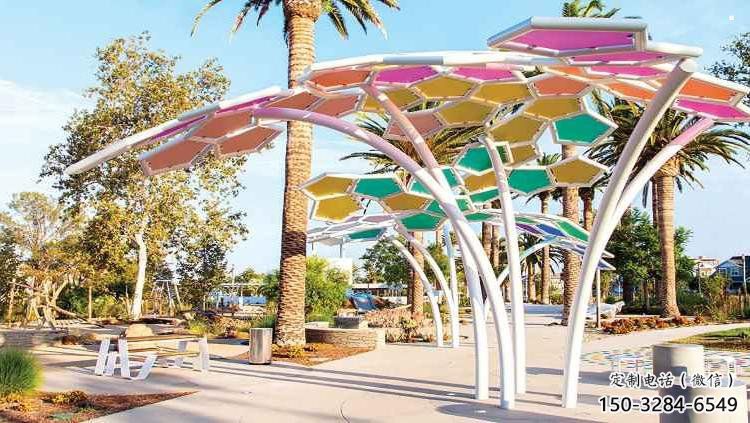 傘樹雕塑供求，景區案例，景觀鏤空傘樹雕塑精選
