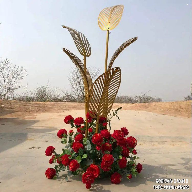 芭蕉葉雕塑定價，拉絲工藝，不銹鋼芭蕉葉雕塑制作