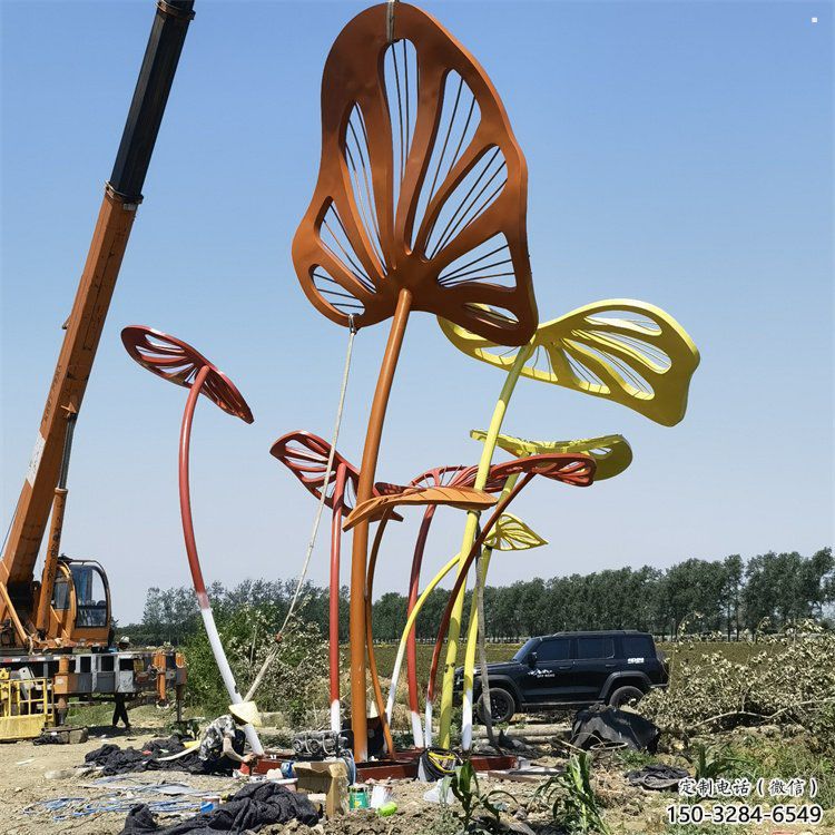 芭蕉葉雕塑系列，城市裝飾，彩色不銹鋼芭蕉葉雕塑優(yōu)選