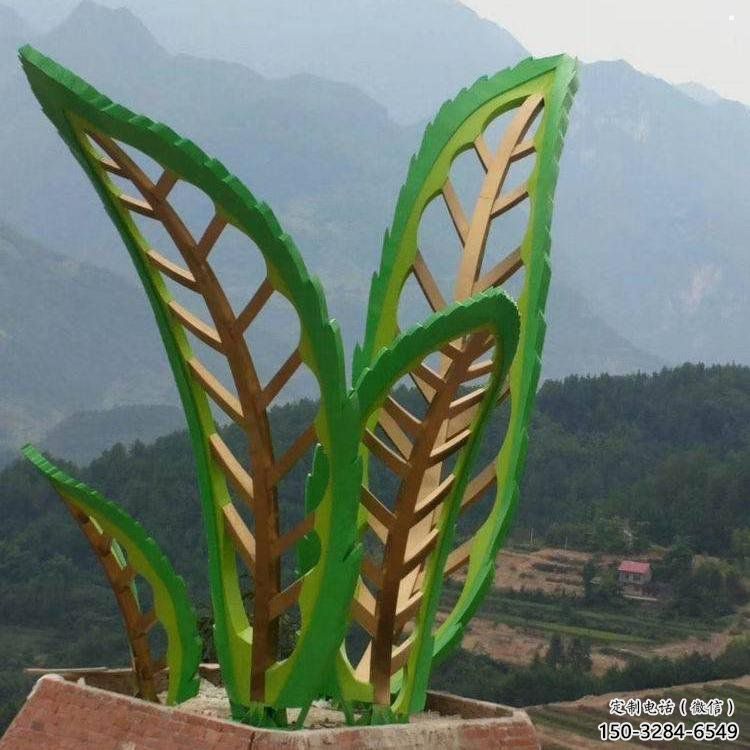 樹(shù)葉雕塑定做，公園小品，戶(hù)外烤漆樹(shù)葉雕塑廠家