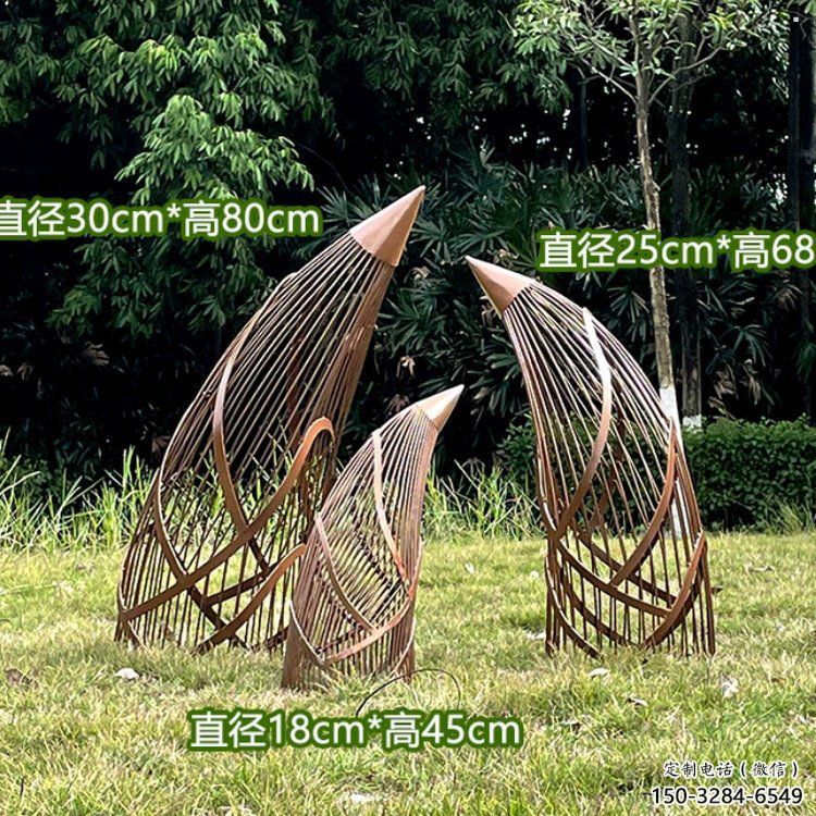 鏤空竹筍雕塑批發，廣場系列，不銹鋼竹筍雕塑優選