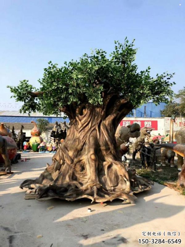 仿真樹雕塑精選，小區(qū)擺件，玻璃鋼仿真樹雕塑選用
