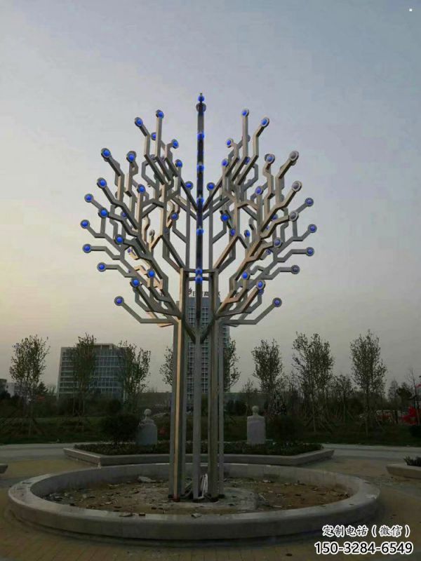 風(fēng)鈴樹雕塑服務(wù)商，白鋼構(gòu)件，不銹鋼風(fēng)鈴樹雕塑制作廠家