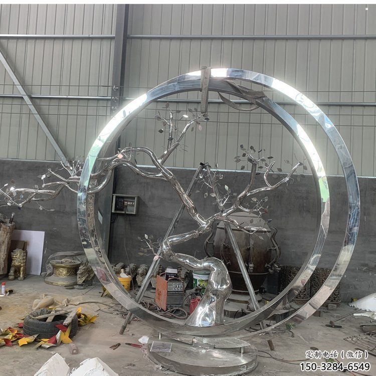 梅花樹雕塑精選，美陳雕塑，不銹鋼梅花樹雕塑供給