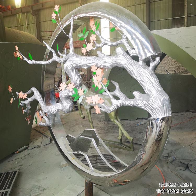 梅花樹雕塑選定，美陳雕塑，不銹鋼梅花樹雕塑工廠