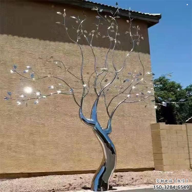 樹雕塑定制，景觀雕塑，不銹鋼樹雕塑預定