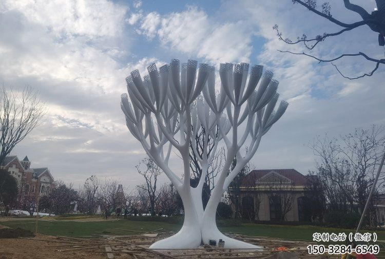 發財樹雕塑，地標擺件，不銹鋼發財樹雕塑選用