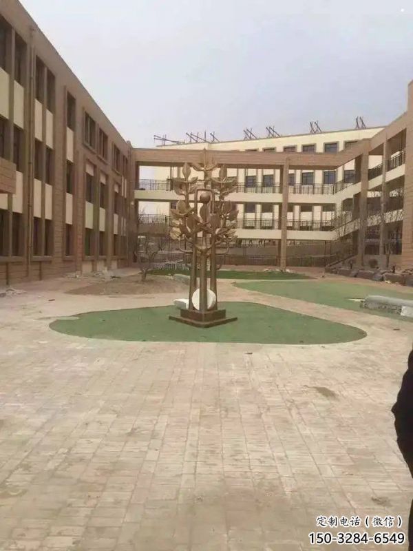 發財樹雕塑供應，靜態雕塑，不銹鋼發財樹雕塑定制