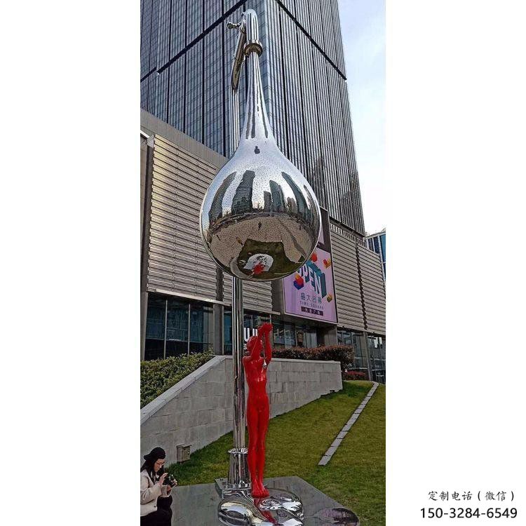 水滴雕塑供需，廣場(chǎng)雕塑，不銹鋼鏡面水滴雕塑選用