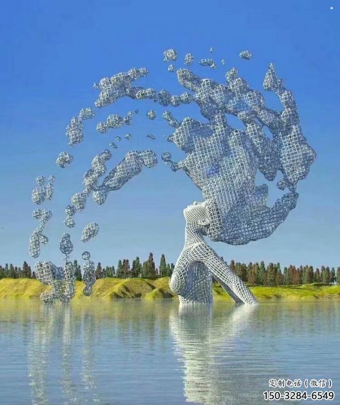 抽象鏤空人物雕塑展品，小區(qū)雕塑，鐵藝人物雕塑制作精選