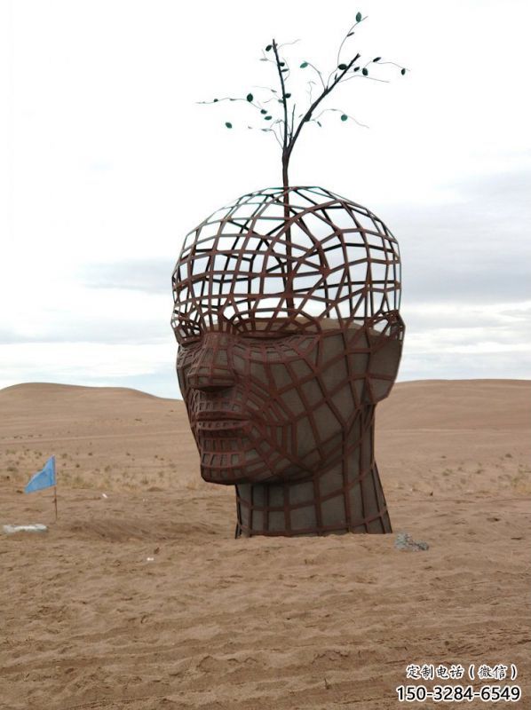 鏤空人頭像雕塑通用，陸地?cái)[件，鐵藝人頭像雕塑點(diǎn)擊