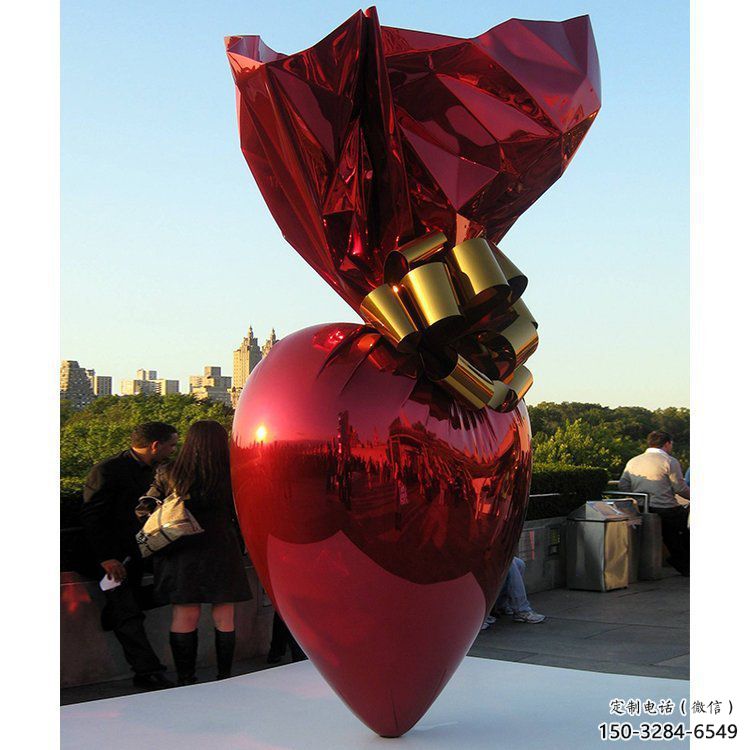 心形球雕塑供應(yīng)，城區(qū)小品，烤漆心形球雕塑制造商
