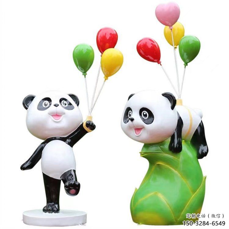 景區熊貓雕塑通用，陸地擺件，卡通熊貓雕塑點擊