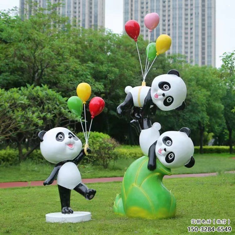 熊貓雕塑廠家優選，城市裝飾，展示卡通熊貓雕塑定做