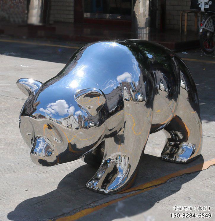 熊貓雕塑標(biāo)準(zhǔn)，廣場(chǎng)雕塑，不銹鋼熊貓雕塑供給