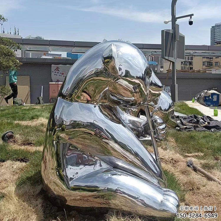 熊貓雕塑制作，園林裝飾，建筑不銹鋼熊貓雕塑批發