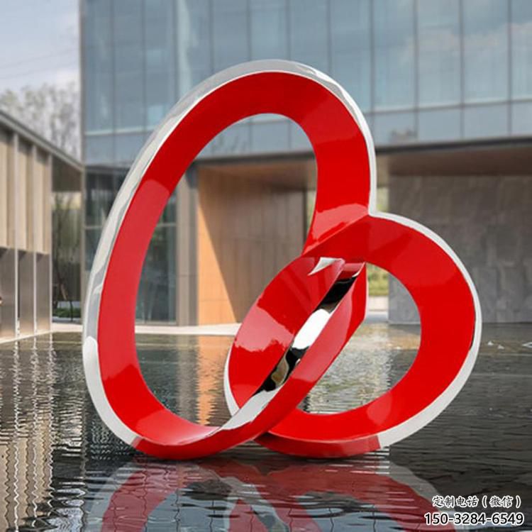 雙環(huán)雕塑定價(jià)，街頭雕塑，烤漆不銹鋼雙環(huán)雕塑定價(jià)
