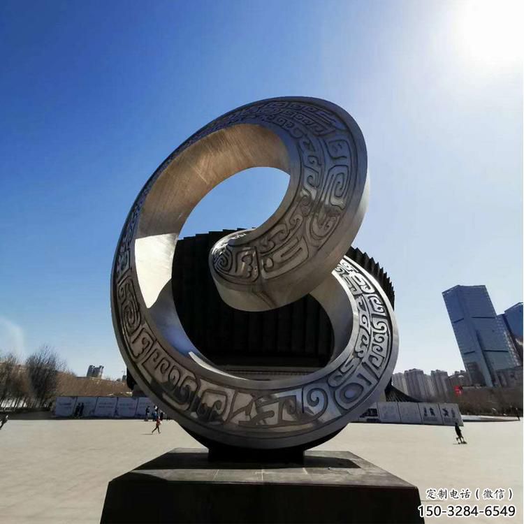 雙環雕塑提供，美陳雕塑，不銹鋼雙環雕塑承接