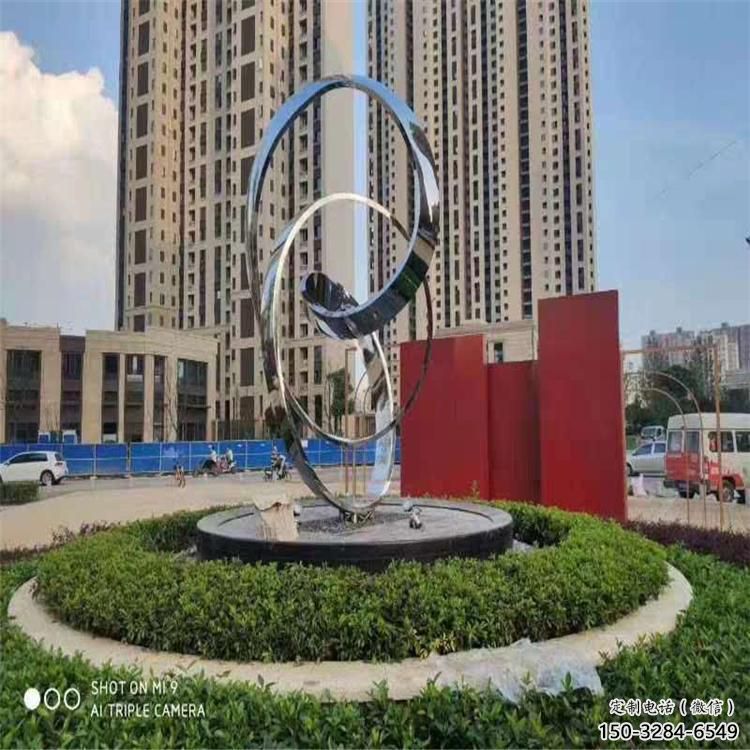 圓環雕塑觀賞型，城市裝飾，燈光圓環雕塑標準