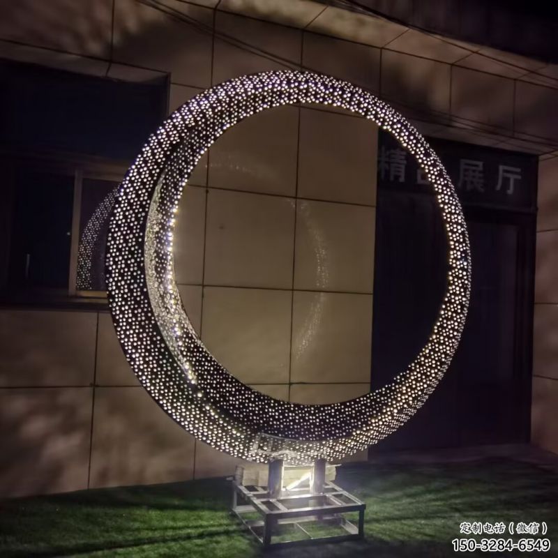 圓環雕塑通用，街道標識，燈光圓環雕塑承接