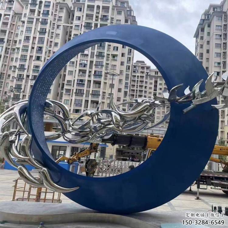 圓環(huán)雕塑訂做，城市雕塑，烤漆圓環(huán)雕塑專供