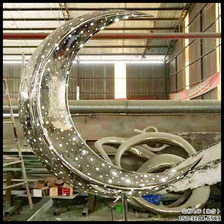 月亮雕塑標準，廣場雕塑，鏤空月亮雕塑廠家供給