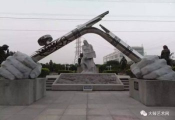 手握鋼筆雕塑，標識雕塑，不銹鋼手握鋼筆雕塑廠家