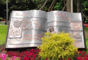 銅書本雕塑選用，景區案例，銅書本雕塑廠家通用