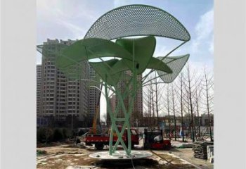 鏤空樹(shù)雕塑提供，美陳雕塑，烤漆鏤空樹(shù)雕塑承接