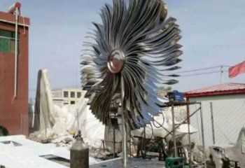 樹雕塑制造廠家，村標概念，不銹鋼樹雕塑制作