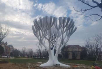 發(fā)財樹雕塑，地標擺件，不銹鋼發(fā)財樹雕塑選用