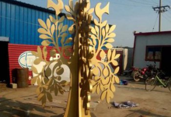 發(fā)財樹雕塑廠家，市標雕塑，不銹鋼發(fā)財樹雕塑定制