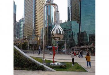 水滴雕塑通用，街景小品，鏡面水滴雕塑制造廠家