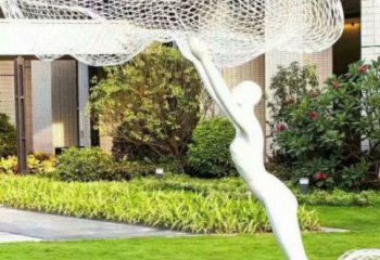 鏤空人物雕塑選用，小區擺件，大型鐵藝人物雕塑公司