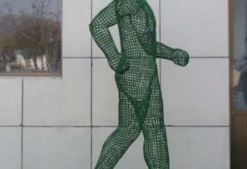 鏤空體育雕塑制造商，運動員擺件，鐵藝人物雕塑定制