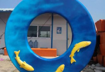 圓環雕塑專供，校園雕塑，小區烤漆圓環雕塑標準