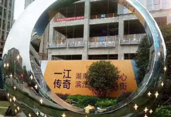 城市圓圈雕塑選用，透雕系列，現代不銹鋼圓圈雕塑優價