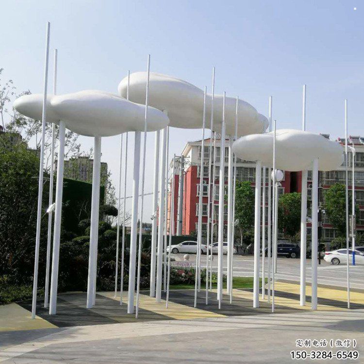 祥云雕塑承接，景區(qū)案例，公園不銹鋼祥云雕塑定制