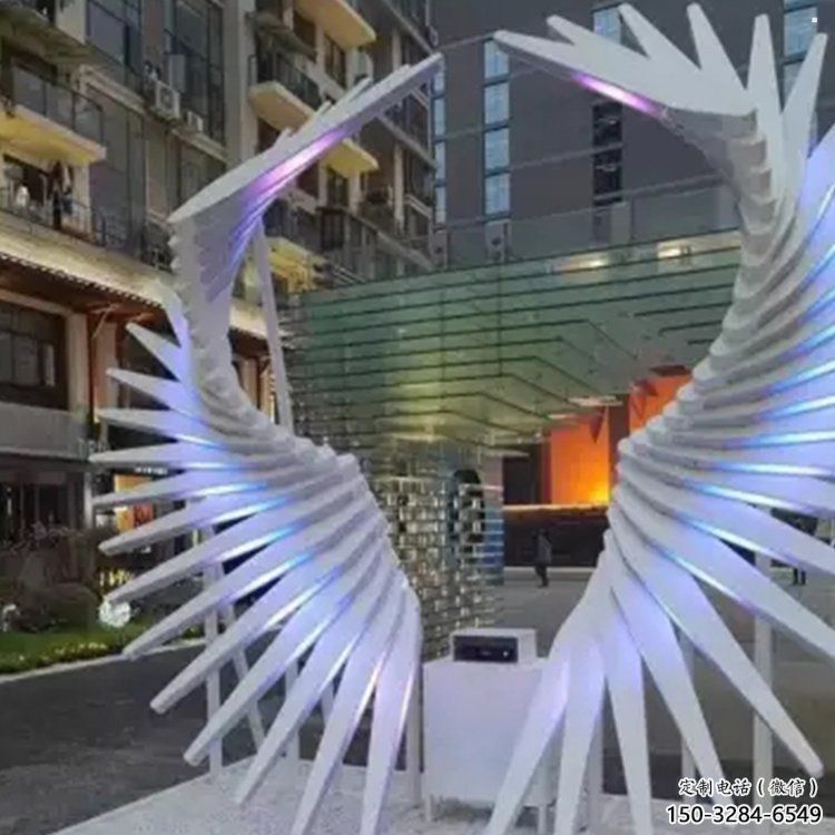 天使之翼雕塑常用，鋼管組合，景觀翅膀雕塑定價