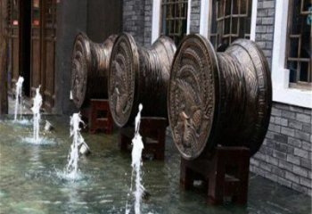 中式銅鼓雕塑批發(fā)，廣場(chǎng)系列，商場(chǎng)銅鼓雕塑供需