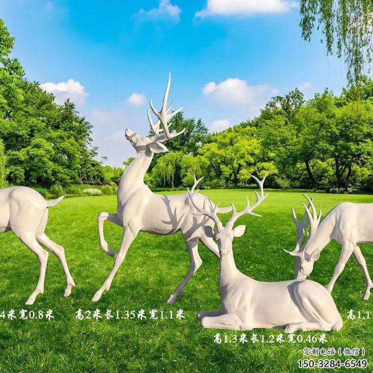 臨夏梅花鹿雕塑定價，景觀概念，玻璃鋼梅花鹿雕塑預定