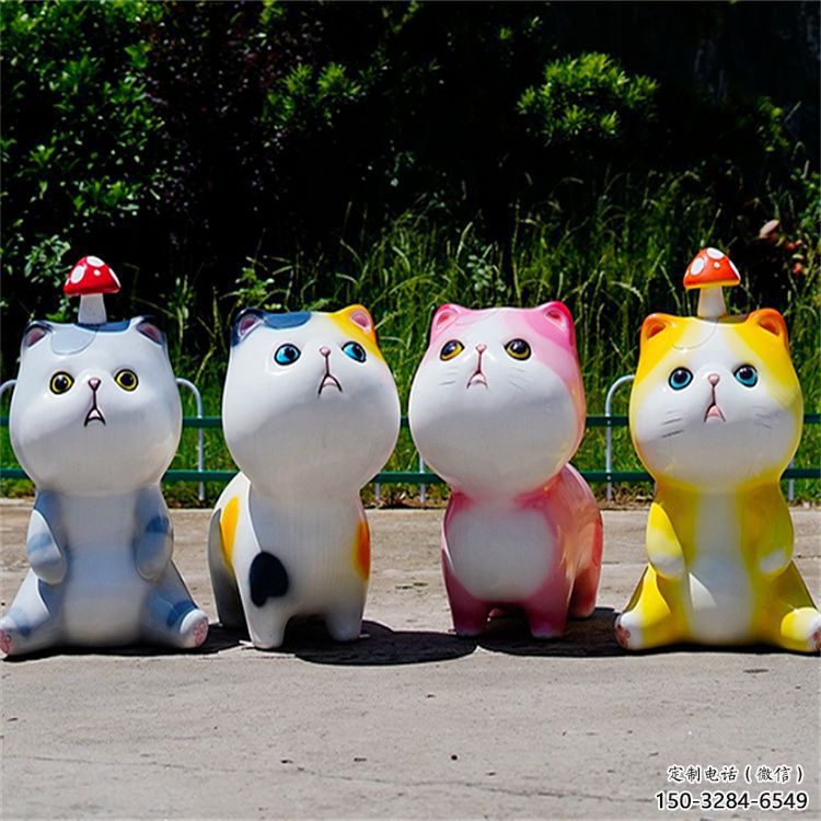 甘南房地產貓咪雕塑，仿古動漫雕塑，公園動物制造