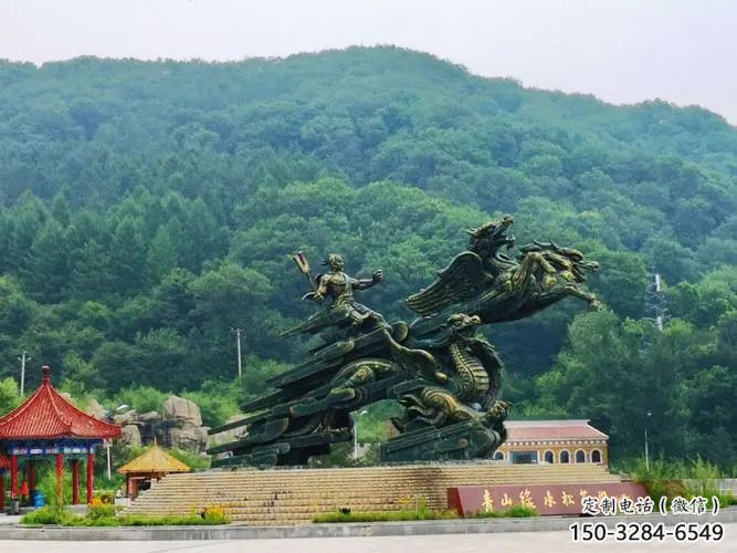 定西夸父逐日雕塑，鑄銅神話人物雕塑