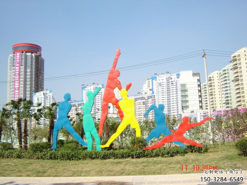 揭陽(yáng)投籃雕塑，剪影工藝制作，不銹鋼體育人物雕塑