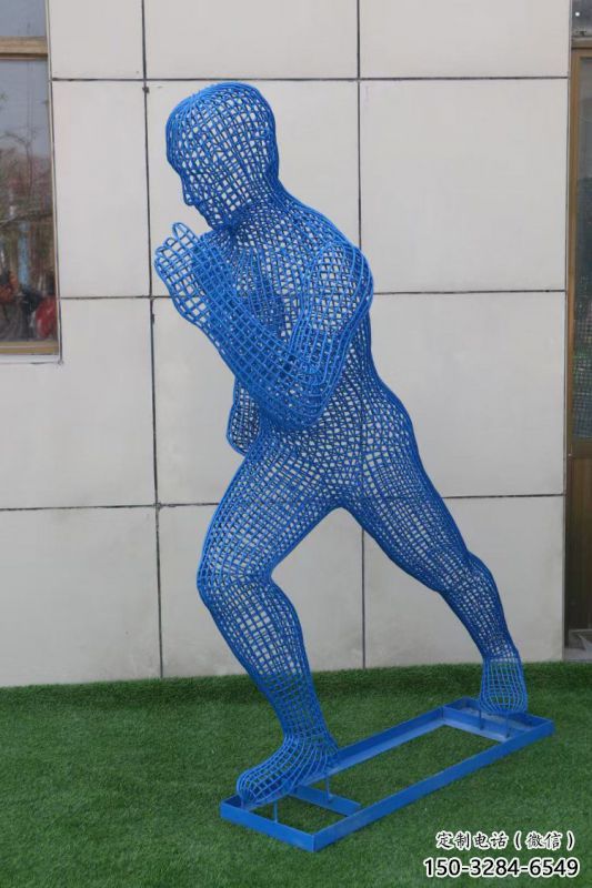 廣州鏤空跑步雕塑，標(biāo)識雕塑，烤漆鐵藝人物雕塑優(yōu)選