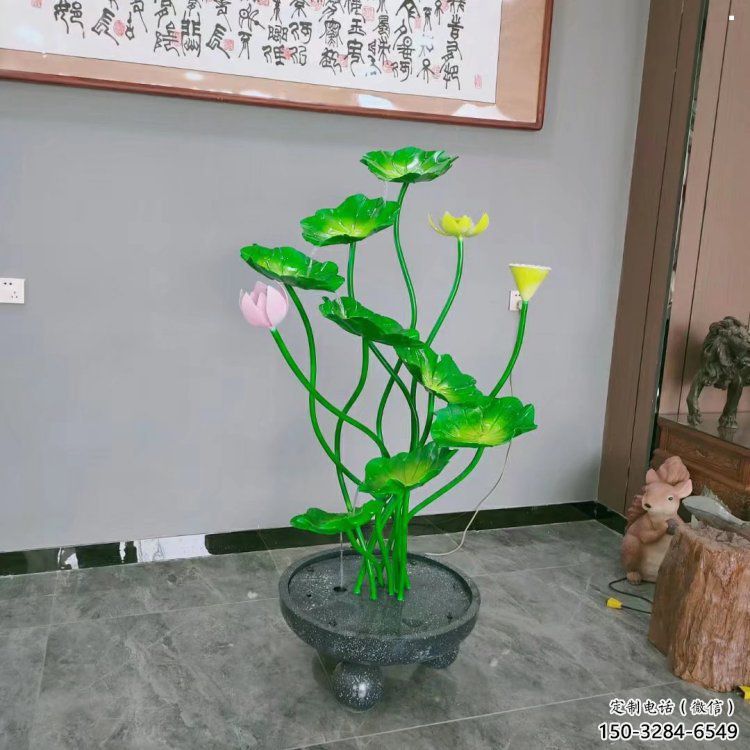 河池荷花雕塑異型優(yōu)選，城市裝飾，展示荷花雕塑定做